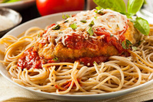 Homemade Italian Chicken Parmesan with Cheese and Sauce